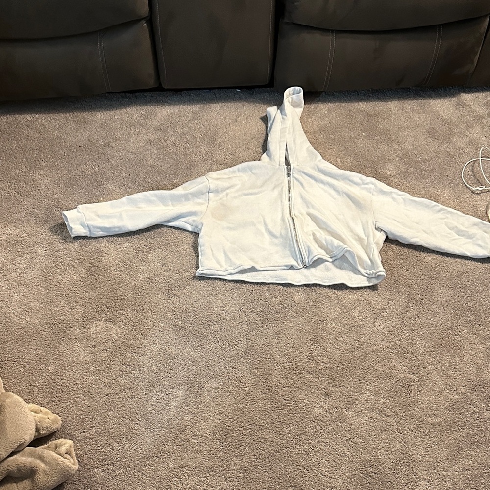 White Zip-Up Hoodie